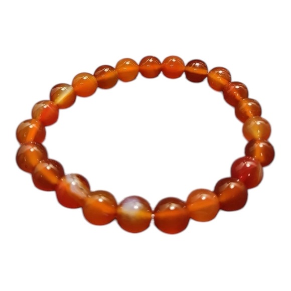 Genuine Carnelian Bracelet 8mm - Picture 1 of 3